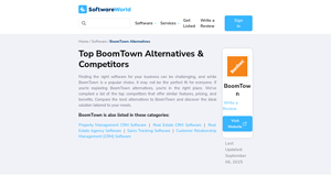 Screenshot of Top BoomTown Alternatives & Competitors 2025 - SoftwareWorld