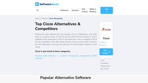 Screenshot of Top Cloze Alternatives & Competitors 2025 - SoftwareWorld