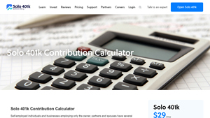 Screenshot of Solo 401k Contribution Calculator
