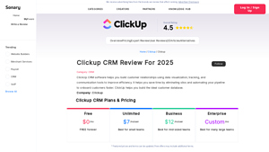 Screenshot of Clickup CRM Review 2025: Pros, Cons, and Pricing - Sonary