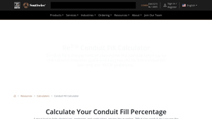 Screenshot of Conduit Fill Calculator - Southwire