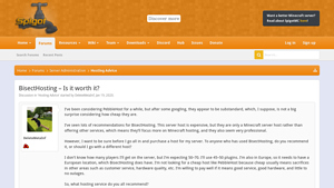 Screenshot of BisectHosting – Is it worth it? - SpigotMC