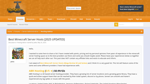 Screenshot of Best Minecraft Server Hosts [2025 UPDATED] - SpigotMC