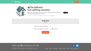 Screenshot of The Splitwise rent-splitting calculator