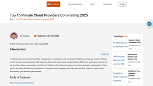 Screenshot of Top 15 Private Cloud Providers Dominating 2025 - Sprintzeal.com