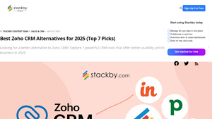 Screenshot of Best Zoho CRM Alternatives for 2025 (Top 7 Picks) - Stackby