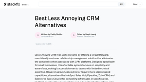 Screenshot of Best Less Annoying CRM Alternatives - Stackfix