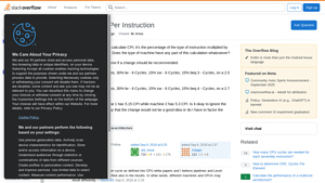 Screenshot of Calculating Cycles Per Instruction - Stack Overflow