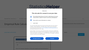 Screenshot of Empirical Rule Calculator Mean Standard Deviation - Statistics Helper