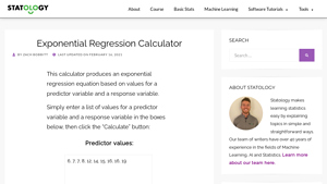 Screenshot of Exponential Regression Calculator - Statology