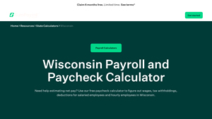 Screenshot of Wisconsin Payroll and Paycheck Calculator - SurePayroll