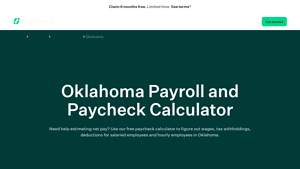 Screenshot of Oklahoma Payroll and Paycheck Calculator - SurePayroll