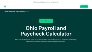 Screenshot of Ohio Payroll and Paycheck Calculator