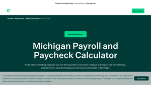 Screenshot of Michigan Payroll and Paycheck Calculator - SurePayroll