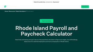 Screenshot of Rhode Island Payroll and Paycheck Calculator