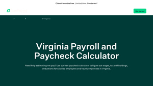 Screenshot of Virginia Payroll and Paycheck Calculator - SurePayroll