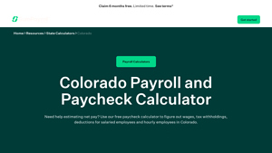Screenshot of Colorado Payroll and Paycheck Calculator