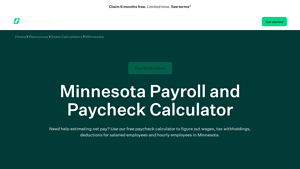 Screenshot of Minnesota Payroll and Paycheck Calculator - SurePayroll