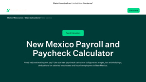 Screenshot of New Mexico Payroll and Paycheck Calculator