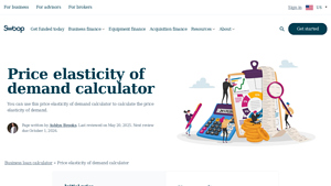 Screenshot of Price elasticity of demand calculator & formula | Swoop US