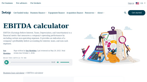 Screenshot of EBITDA calculator: Discover your EBITDA | Swoop US