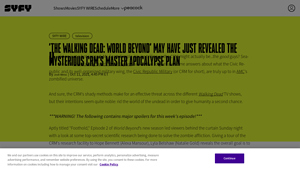 Screenshot of The Walking Dead: World Beyond reveals the CRM's anti ... - SYFY