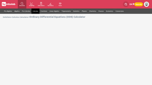 Screenshot of Ordinary Differential Equations (ODE) Calculator - Symbolab