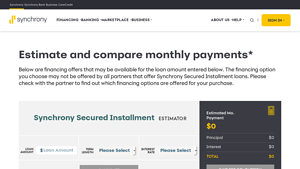 Screenshot of Outdoor Powersports Calculator - Synchrony