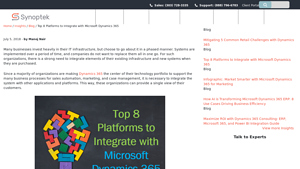Screenshot of Top 8 Platforms to Integrate with Microsoft Dynamics 365 | Synoptek