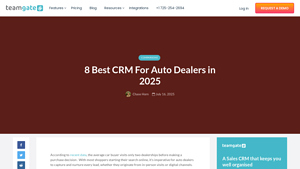 Screenshot of 8 Best CRM For Auto Dealers in 2025 - Teamgate