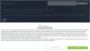 Screenshot of ERP vs CRM: What's the Difference and Which is Best for Your ...