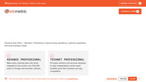 Screenshot of Integrate Advance Auto Parts with Tekmetric