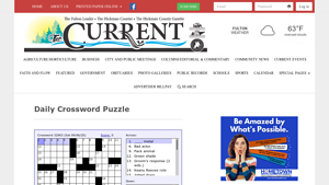 Screenshot of Daily Crossword Puzzle - Current Online