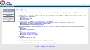 Screenshot of The Finder - Sales Tax - Ohio.gov
