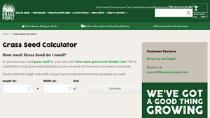 Screenshot of Grass Seed Calculator | How Much Seed Do I Need?