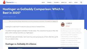 Screenshot of Hostinger vs GoDaddy Comparison: Which Is Best in 2025?