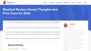 Screenshot of Bluehost Review: Honest Thoughts and Pros/Cons for 2025