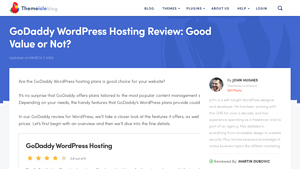 Screenshot of GoDaddy WordPress Hosting Review: Good Value or Not?
