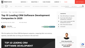 Screenshot of Leading CRM Software Development Companies 2025 - Mind Studios