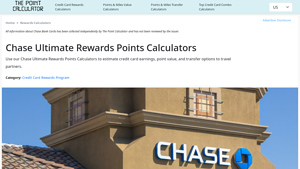 Screenshot of Chase Ultimate Rewards Points Calculators