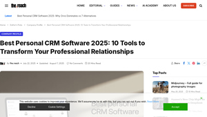 Screenshot of Best Personal CRM Software 2025: 10 Tools to Transform Your ...
