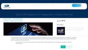 Screenshot of Top 10 CRM Systems: An Independent Software Ranking