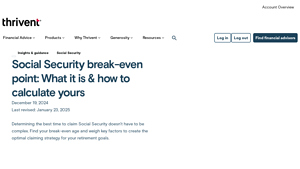 Screenshot of Social Security break-even point: What it is & how to calculate yours