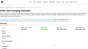 Screenshot of Dollar Cost Averaging Calculator – Maximize Your Investments