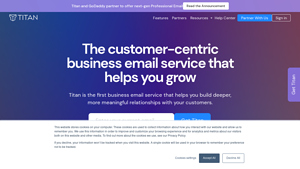 Screenshot of Titan: Business Email Services & Accounts