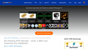 Screenshot of KS Hosting IPTV Review - Over 1,000 Live Channels for $5/Month