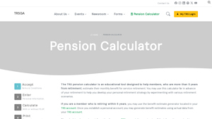 Screenshot of Pension Calculator | Teachers Retirement System of Georgia