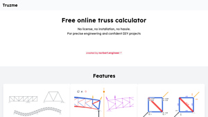 Screenshot of Truzme Free Online Truss Calculator