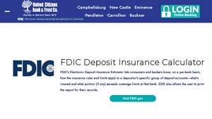 Screenshot of FDIC EDIE Calculator - United Citizens Bank & Trust