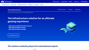 Screenshot of Game Dedicated Servers - OVHcloud